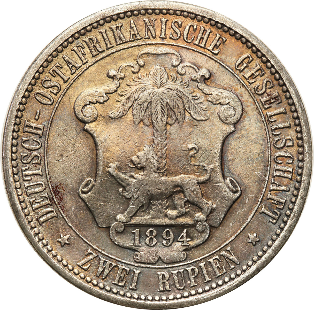 Niemcy, DOA, Afryka Wschodnia. 2 rupie 1894 - RZADKIE
